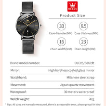 Load image into Gallery viewer, OLEVS Watch Women Black Watches for Women Ultra Thin Mesh Womens Watch for Small Wrist Water Resistant Luxury Ladies Watches with Date Analog Quartz Female Elegant Simple Reloj para Mujer
