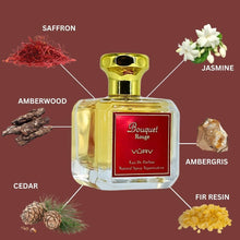 Load image into Gallery viewer, Vurv Bouquet Rouge Eau De Parfum For Women 100ML (3.4 OZ) Arabian Perfumes For Women With Bold, Spicy Blend of Saffron, Amberwood &amp; Cedar, Long Lasting Womens Perfume for an Alluring, Woody Fragrance
