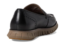 Load image into Gallery viewer, Cole Haan Men&#39;s Zerogrand Remastered Penny Loafers, Black Stamped/Lava/Irish Coffee, 9.5
