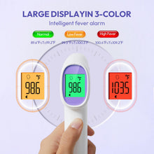 Load image into Gallery viewer, Forehead Thermometer for Adults, Kids &amp; Babies, No-Touch Digital Thermometer with LCD Backlight Display, Fever Alarm and 1s Instant Reading - Purple
