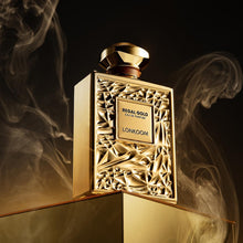 Load image into Gallery viewer, Lonkoom Regal Gold Unisex Perfume for Women Men, Fruity Gourmand Eau De Parfum Spray Long-Lasting Fragrance 3.4 Fl Oz/100ml, Tropical Notes of Orchid Heliotrope Tangerine Vanilla Musk Sandalwood
