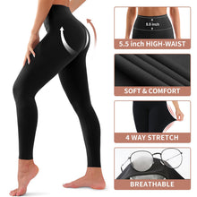 Load image into Gallery viewer, 4 Pack Leggings for Women Butt Lift High Waisted Tummy Control No See-Through Yoga Pants Workout Running Leggings
