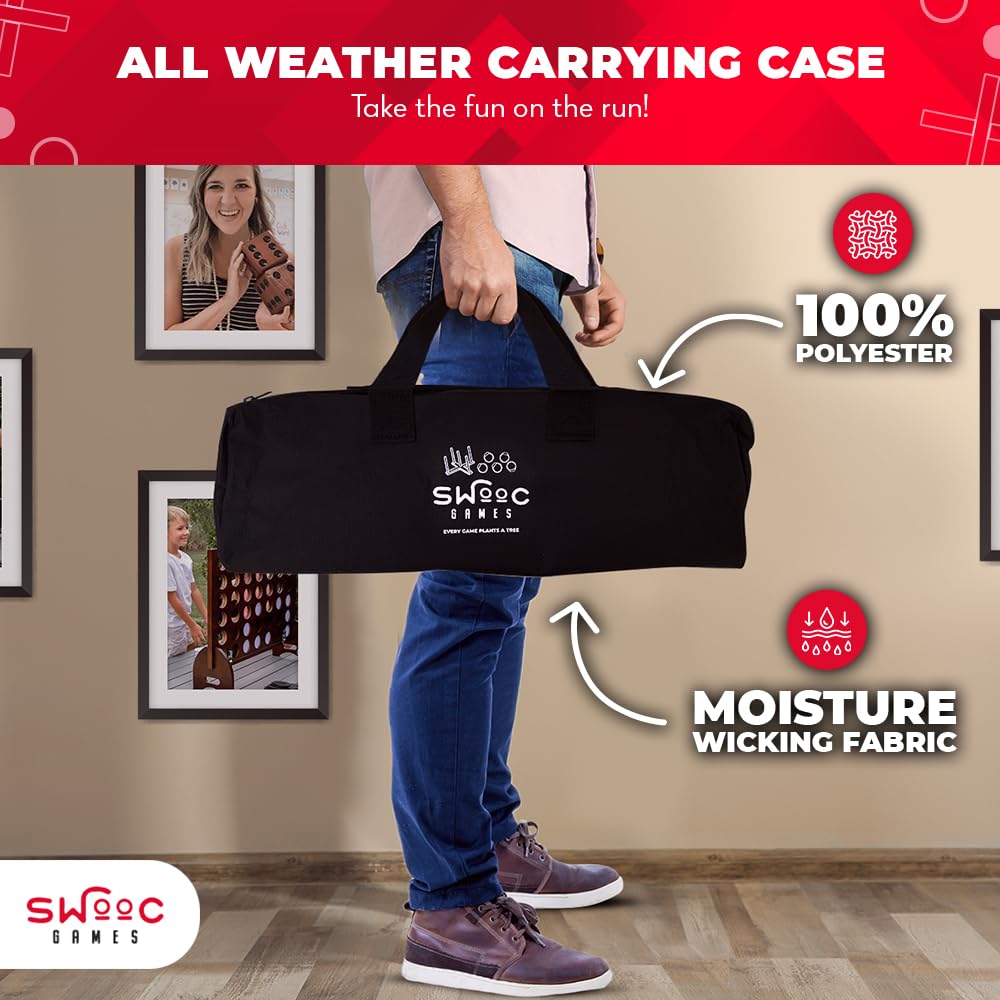 Load image into Gallery viewer, SWOOC Games - Rustic Ring Toss Game (All Weather) - Easy Setup & Extra Games Included - Outdoor Ring Toss Game for Adults and Kids - Yard Activity For Adults - Oversized Lawn Activity - Rope Throw Set