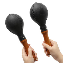 Load image into Gallery viewer, Percussion Maracas Pair of Shakers Rattles Sand Hammer Percussion Instrument with ABS Plastic Shells and Wooden Handles for Live Performances and Recording Sessions

