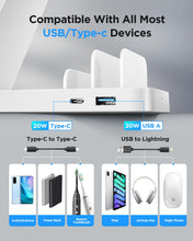 Load image into Gallery viewer, Charging Station for iPhone,5 in 1 Wireless Charger Stand Dock for Apple: Mag-Safe Charging Station for Multiple Devices Apple iPhone 16 15 14 13 12 Pro Max Plus Apple Watch iWatch Magnetic(White)
