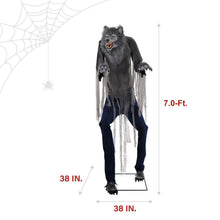 Load image into Gallery viewer, Haunted Hill Farm 7.0-Ft. Motion-Activated Towering Werewolf Animatronic
