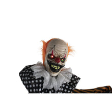 Load image into Gallery viewer, Haunted Hill Farm Life-Size Scary Talking Clown, Halloween Animatronic with Motion and Touch Activated Lights and Sounds, Battery Operated Indoor or Covered Outdoor Halloween Decorations

