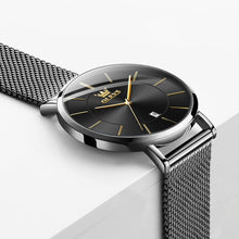 Load image into Gallery viewer, OLEVS Watch Women Black Watches for Women Ultra Thin Mesh Womens Watch for Small Wrist Water Resistant Luxury Ladies Watches with Date Analog Quartz Female Elegant Simple Reloj para Mujer
