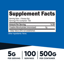 Load image into Gallery viewer, Nutricost Creatine Monohydrate Micronized Powder 500G, 5000mg Per Serv (5g) - Micronized Creatine Monohydrate, 100 Servings, 17.9 Ounces
