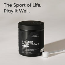 Load image into Gallery viewer, Sports Research® Creatine Monohydrate Powder w/Creapure® - Gain Lean Muscle, Improve Performance, &amp; Support Workout Recovery* - 5g German Creatine · NSF Sport · Easy Mixing - 90 Servings (Unflavored)
