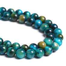 Load image into Gallery viewer, 6mm 60PCS Peacock Blue Tiger Eye Stone Beads Natural Crystal Spacer Loose Beads for Jewelry Making DIY Bracelet Semi Precious 1 Strand 15 inches
