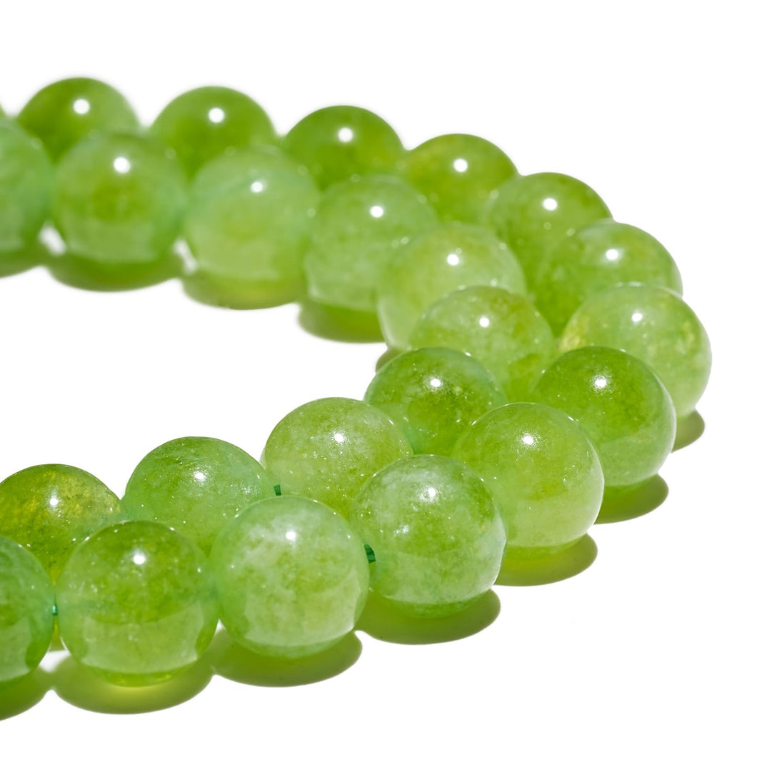 Natural Gemstone Beads 6mm Green Peridot Beads Polished Round Smooth Stone Beads for Bracelets Jewelry Making 15inch Loose Beads