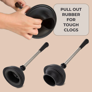 UMIEN Toilet Brush and Plunger Set - Stainless Steel Plunger and Toilet Brush Combo with Freestanding Canister - Modern and Sleek Bathroom Cleaning Accessories