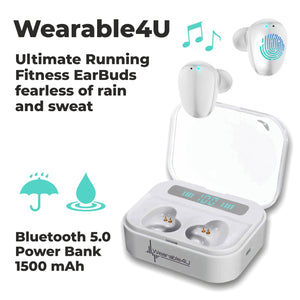 Wearable4U - Garmin Forerunner 965 Premium GPS Running and Triathlon 47mm Smartwatch with AMOLED Touchscreen Display, Titanium Bezel with Whitestone Silicone Band with White Earbuds Bundle