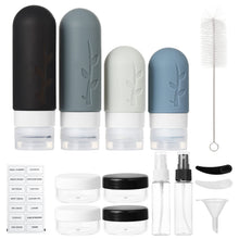 Load image into Gallery viewer, 18pack Travel Bottles for Toiletries,TSA Approved Silicone Travel Containers for Toiletries,Leak Proof Refillable Liqus Shampoo And Conditioner travel Essentials toiletry Bottles
