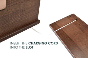 TESLYAR Wood Phone Docking Station for Men - Desk or Nightstand Organizer - Birthday Gifts for Husband or Dad - Anniversary Idea from Wife - Key Holder, Stand Wallet, Watch & Essentials (Brown)