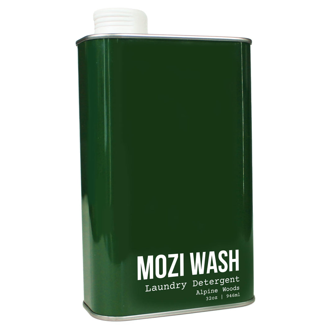 Mozi Wash Laundry Detergent Liquid, Alpine Woods, 50+ Loads, Concentrated, Plant Based, Cruelty & Dye Free, Phosphate & Paraben Free, Earth Friendly, Long Lasting Fresh Scent, 32 oz Recyclable Bottle