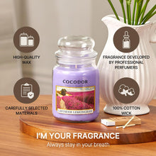 Load image into Gallery viewer, COCODOR Candle Honey Peach Scented, Large Glass Jar 18oz Wick Candle, 110 Hours of Burn Time
