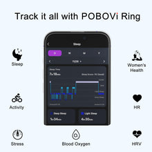 Load image into Gallery viewer, POBOVi Smart Ring - Health &amp; Sleep Tracker, Continuous SpO2 &amp; Heart Rate Monitor, Stress Management, NFC Wireless Charging, 6-Day Battery, Water-Resistant(IP68), iOS &amp; Android Compatible (Silver, 11)
