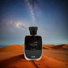 Load image into Gallery viewer, Hawas Black for Men – Eau de Parfum, 3.33 oz - Long Lasting Notes - Rich with woody, citrus, and mossy
