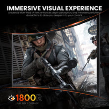 Load image into Gallery viewer, CRUA 27" 144Hz/180Hz Curved Gaming Monitor, FHD 1080P VA Screen 1800R Computer Monitors, 1ms(GTG) with FreeSync, Low Motion Blur, DisplayPort, HDMI, Support Wall Mount Install- Black

