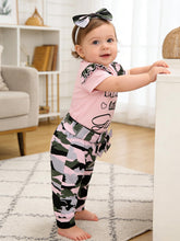 Load image into Gallery viewer, AMAWMW Baby Girl Clothes Set Daddys Little Girl Ruffle Romper Top Camouflage Pants Newborn Infant Baby Girl Outfit (Pink-A, 12-18 Months)
