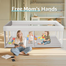 Load image into Gallery viewer, Hiaksedt Large Baby Playpen 65x50 Inch, PlayPen for Babies and Toddlers, Sturdy Safety Play Yard for Indoor &amp; Outdoor with Zipper Gate
