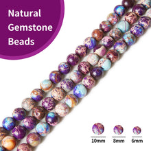 Load image into Gallery viewer, 45pcs 8mm Natural Colorful Imperial Jasper Beads Gemstone Beads Round Loose Beads for Jewelry Making
