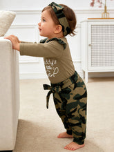 Load image into Gallery viewer, AMAWMW Baby Girl Clothes Set Daddys Little Girl Ruffle Romper Top Camouflage Pants Newborn Infant Baby Girl Outfit (Green 2, 12-18 Months)
