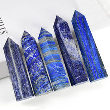 Load image into Gallery viewer, MOGEMT Natural Lapis Lazuli Obelisk Tower Large Healing Crystal Point Wand 6 Faceted Reiki Chakra Meditation Therapy 1.5-2.0 LBS
