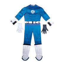 Load image into Gallery viewer, MARVEL Mr. Fantastic Official Youth Halloween Costume - Premium Quality Padded Jumpsuit with Boot Tops and Gloves (S)
