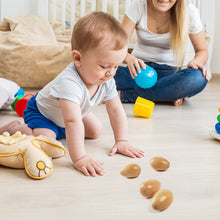 Load image into Gallery viewer, Musfunny Wood Musical Eggs Shakers, 4pcs Egg Maracas Shakers Wooden Hand Percussion Instrument for Musical Education Party Classroom Prizes (Natural Wood)
