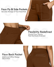 Load image into Gallery viewer, G4Free Loose Pants for Women High Waisted Yoga Dress Pants with Pockets Stretch Wide Leg Sweatpants Business Casual Trouser Pants(Dark Coffee,S,Petite)
