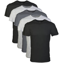 Load image into Gallery viewer, Gildan Men's Crew T-Shirts, Multipack, Style G1100, Black/Sport Grey/Charcoal (5-Pack), X-Large
