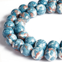 Load image into Gallery viewer, 60pcs 6mm Natural Blue Rain Flower Beads Gemstone Beads Round Loose Beads for Jewelry Making
