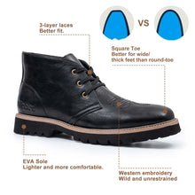 Load image into Gallery viewer, WINBIRD Black Chukka Boots Men's Lightweight Square Toe Lace Up Desert Ankle Boots Causal Dress Boots for Men Western Cowboy Boots with Memry Foam Y6088-BK-9
