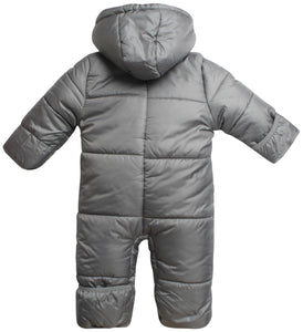 iXtreme Baby Boys' Snowsuit - Cozy Fleece Insulated Winter Snow Pram Bunting Suit for Newborns and Infants (Sizes: 0-24M), Size 3-6 Months, Charcoal