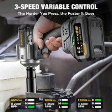 Load image into Gallery viewer, SOARFLY Upgraded Cordless Impact Wrench 1/2", 900 Ft-lbs (1200 Nm) Brushless Impact Gun, 21V High Torque Impact Driver with 2x 4.0Ah Batteries, Variable Speed for Car, Truck, Workshop, Heavy-Duty Jobs
