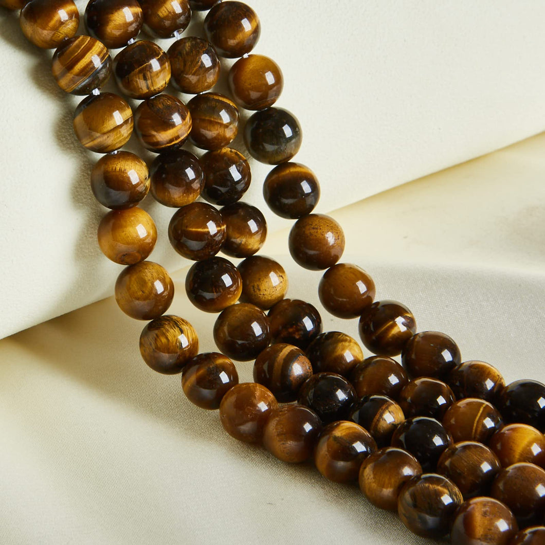 45pcs 8mm Natural Yellow Tiger Eye Beads Gemstone Beads Round Loose Beads for Jewelry Making
