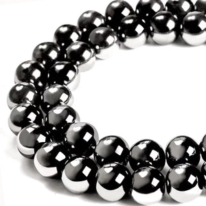 45pcs 8mm Natural Black Hematite Beads Gemstone Beads Round Loose Beads for Jewelry Making