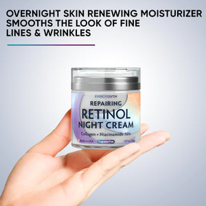 EVERYOUTH Night Cream Face Moisturizer with Retinol, Collagen, Niacinamide 10%, Anti Wrinkle Face Cream, Made in USA, Retinol Cream for Face, Anti Aging Face Cream, Face Moisturizer for Women, 1.7oz