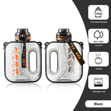 Load image into Gallery viewer, TKK Half Gallon Water Bottle Jug with Straw Large Capacity Plastic Water Bottle Dishwasher Safe 1/2 Gallon 64 Oz Water Bottle Jug BPA Free Tritan for Gym Yoga Travel Camping Outdoor Black
