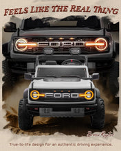Load image into Gallery viewer, First Ride On Licensed Ford Bronco Raptor 24V 2 Seater Kids Ride on Toys, Battery Powered Electric Ride on Car, Remote Control Electric Car w/Led Lights, Music, High Low Speed (24V, White)
