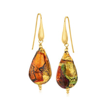 Load image into Gallery viewer, Ross-Simons Italian Multicolored Murano Glass Drop Earrings in 18kt Gold Over Sterling
