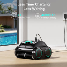 Load image into Gallery viewer, (2026 Upgrade) WYBOT C1 Cordless Robotic Pool Vacuum for Inground Pools, Above Ground Pool Cleaner 4-in-1 Wall &amp; Waterline Cleaning Up to 1,614sq.ft, 150mins Smart Navigation, App Support, Black

