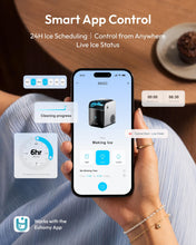 Load image into Gallery viewer, EUHOMY Smart Nugget Ice Maker Countertop, 42lbs/24H, Ready in 7 Mins, Portable Sonic Ice Maker with APP/Alexa Control, Self-Cleaning, Pebble Ice Makers with Hanging Ice Scoop for Home/Office
