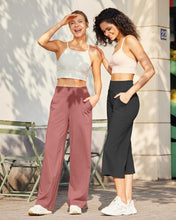 Load image into Gallery viewer, G4Free Women's Fashion Outfits Wide Leg Leggings for Women Flare Yoga Casual Sweatpants with Pockets Loose Palazzo Pants(Cameo,S,Regular)
