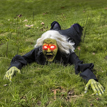 Load image into Gallery viewer, Hourleey Halloween Outdoor Decorations, Animated Zombie Groundbreaker Climbing Prop with Lighted Eyes and Scary Sound, Halloween Decor for Graveyard Haunted House Indoor Lawn Yard

