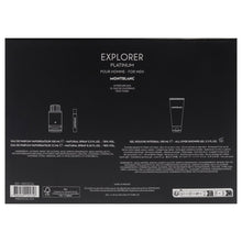 Load image into Gallery viewer, Mont Blanc Explorer Platinum Set 3.4oz EDP &amp; .25oz EDP &amp; 3.4oz SG
