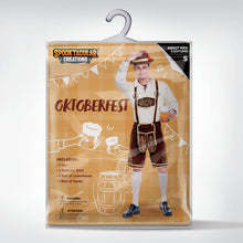 Load image into Gallery viewer, Spooktacular Creations Halloween Men Oktoberfest Costume Set, Lederhosen Men with German Bavarian Hat, Beer Costume, Adults Halloween Brown Outfit for Beer Festival Party (X-Large)
